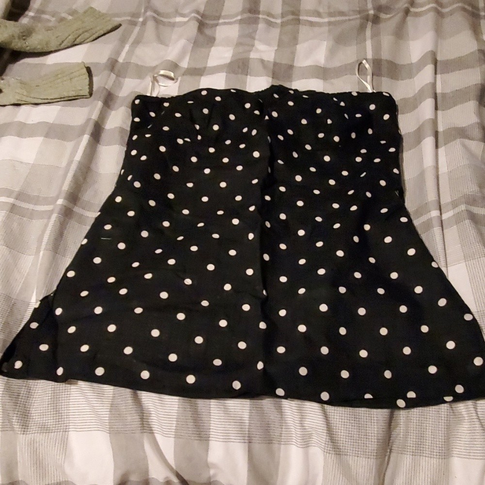 Euc black with white polkadots jcrew tube top